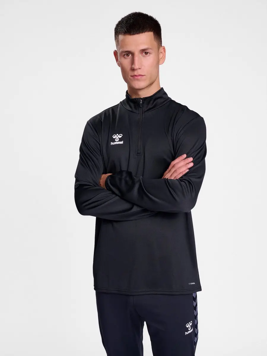 Hummel Hmlessential Half-Zip Langmouws Shirt - S - Zwart