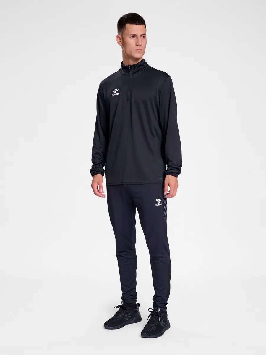 Hummel Hmlessential Half-Zip Langmouws Shirt - S - Zwart - afbeelding 6 van 6