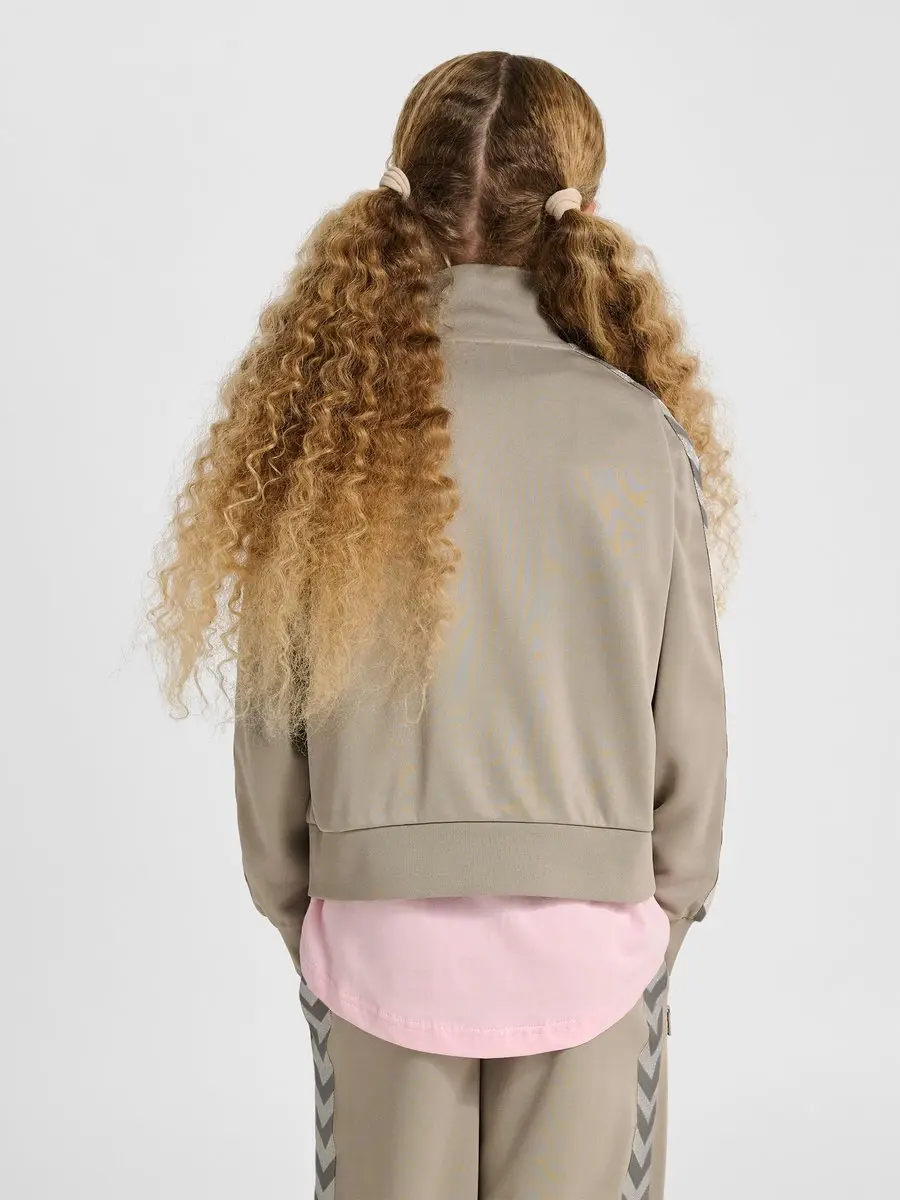 Hummel HMLJR Reg Poly Tape Girl Zip Jacket - ROCK RIDGE - afbeelding 6 van 6