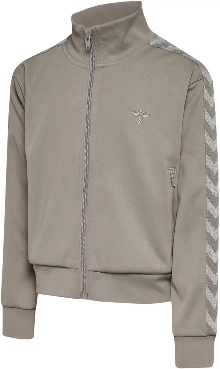 Hummel HMLJR Reg Poly Tape Girl Zip Jacket - ROCK RIDGE