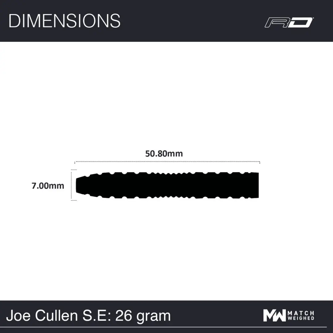 Winmau Joe Cullen Special Edition Dartpijlen 3-delig - Zwart/Zilver/Rood
