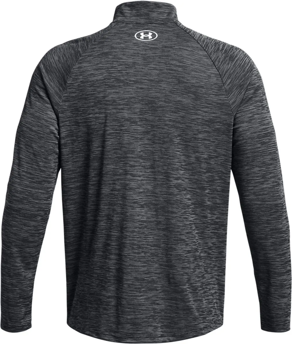 Under Armour UA Tech Textured 1/2 Zip Heren Sportshirt - Zwart - afbeelding 6 van 6