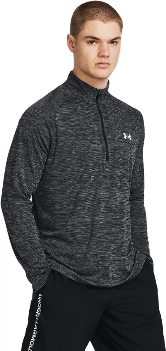 Under Armour UA Tech Textured 1/2 Zip Heren Sportshirt - Zwart