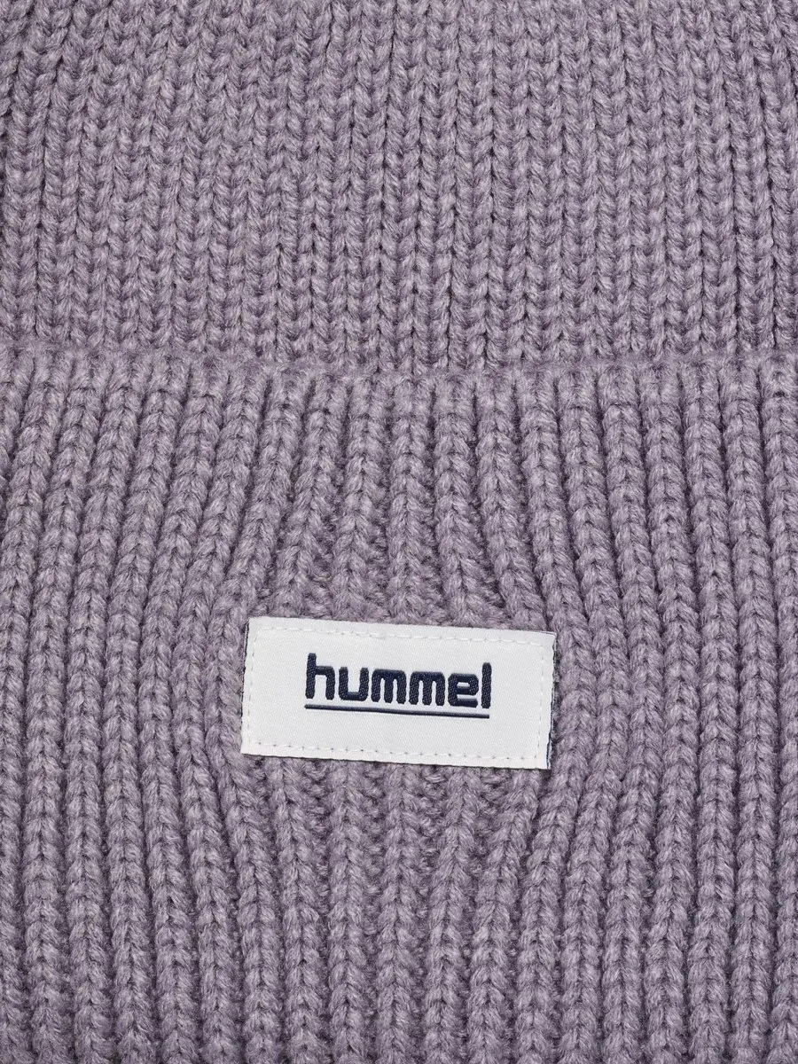 Hummel HMLJR Heavy Rib Knit Beanie - Donkergrijs - afbeelding 6 van 6