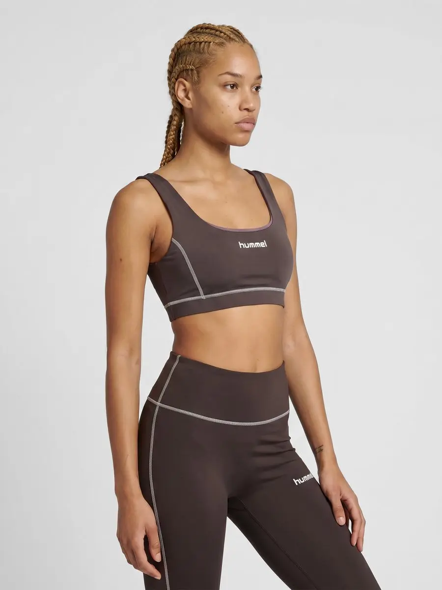 Hummel HMLPulse Retro Medium Support Bra - M - Shale