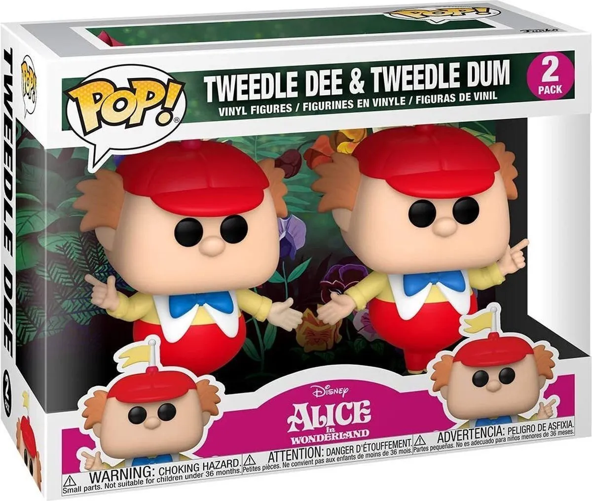 Disney Funko POP! Tweedle Dee & Dum 2-Pack - 5cm - Multicolours
