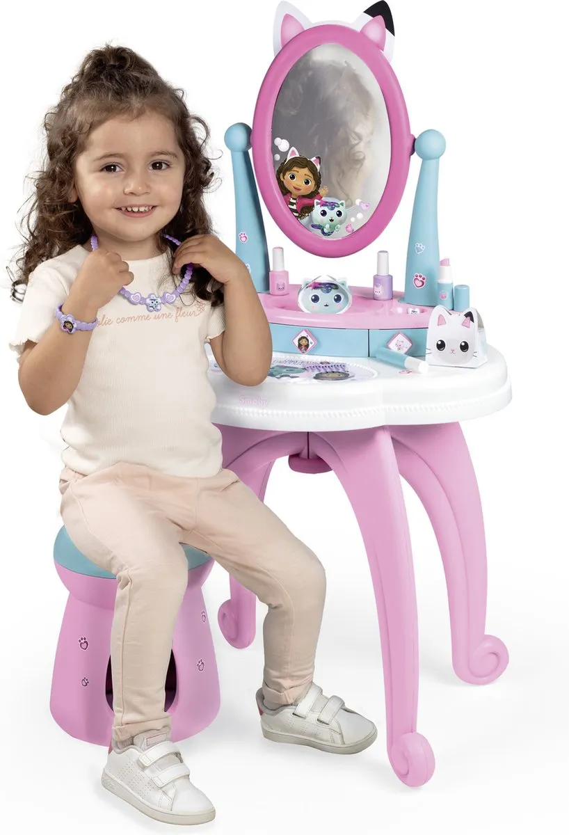 Smoby Gabby's Dollhouse Kaptafel - Roze/Wit/Blauw