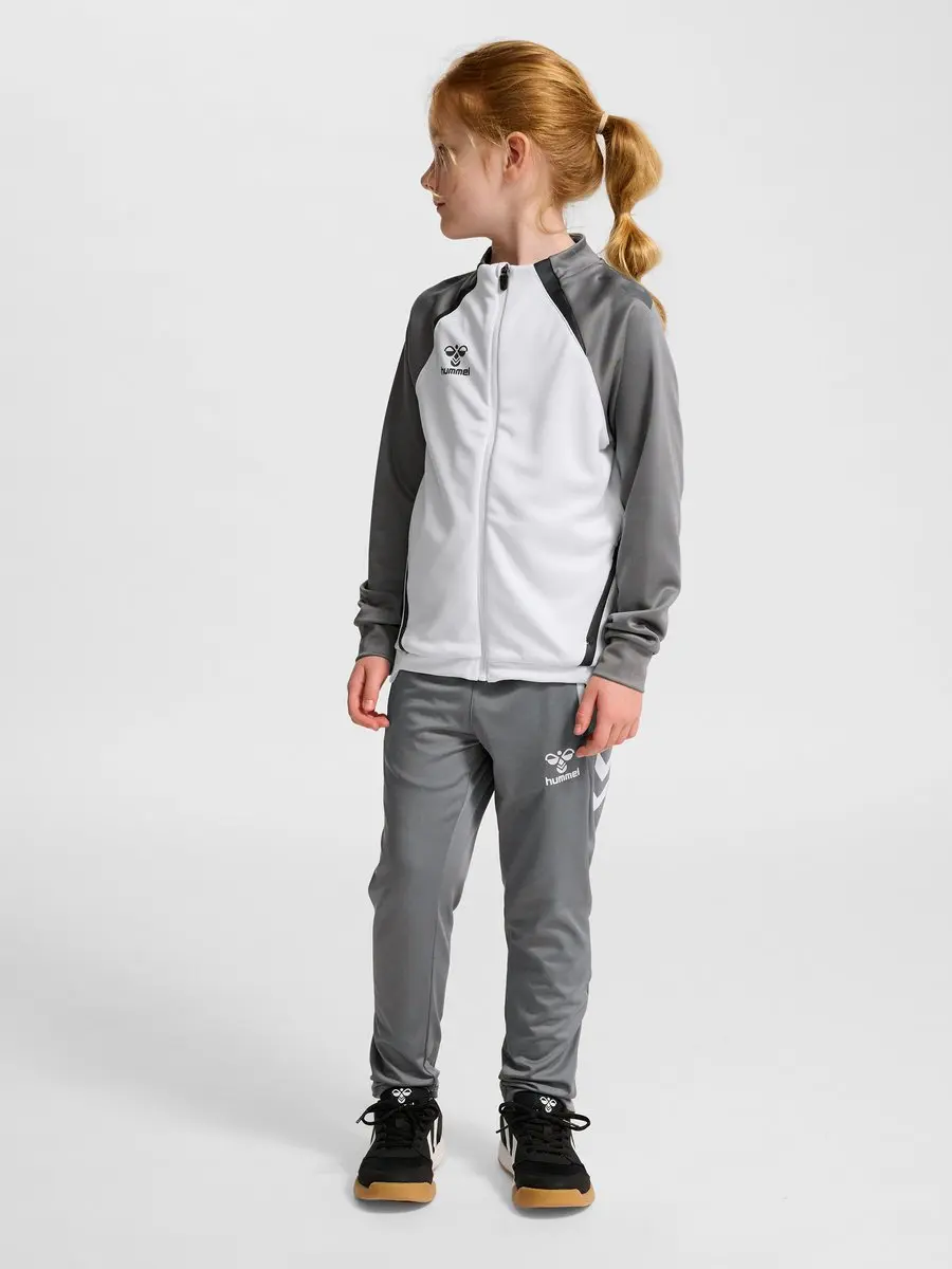 Hummel Hmllead 2.0 Track Zip Jacket Kids 164 - White/Steel Gray - afbeelding 6 van 6