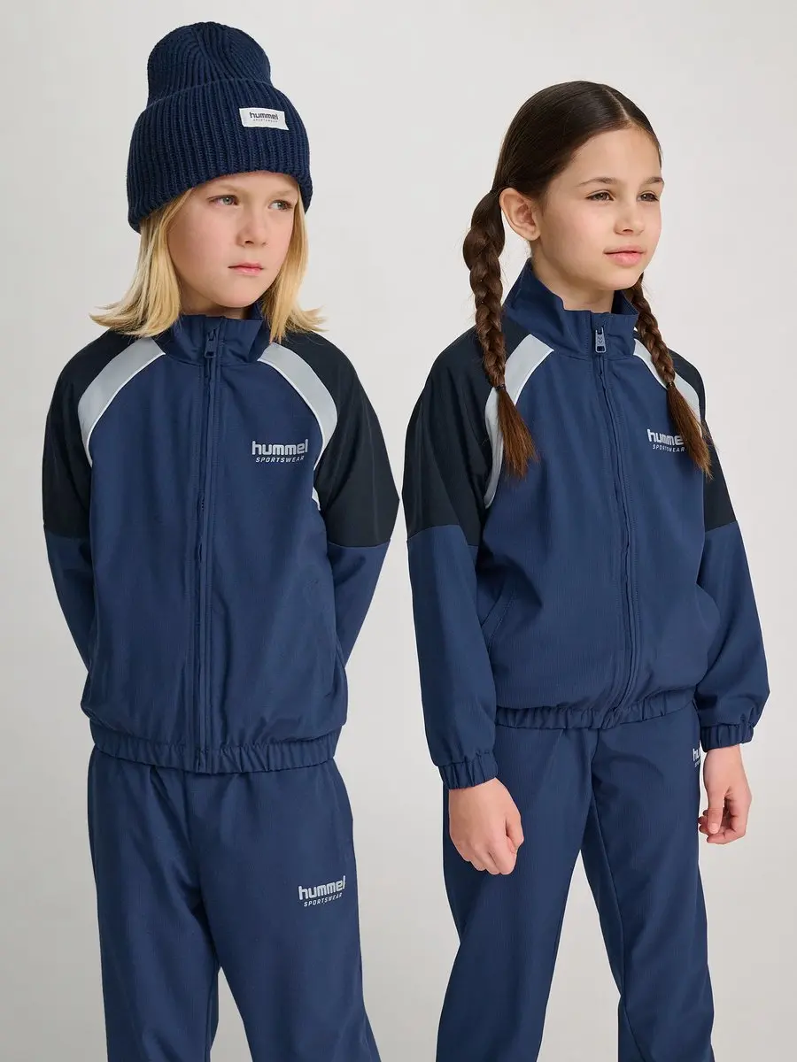 Hummel Hmljr Loose Tracksuit Zip Jacket 110 - Dress Blues