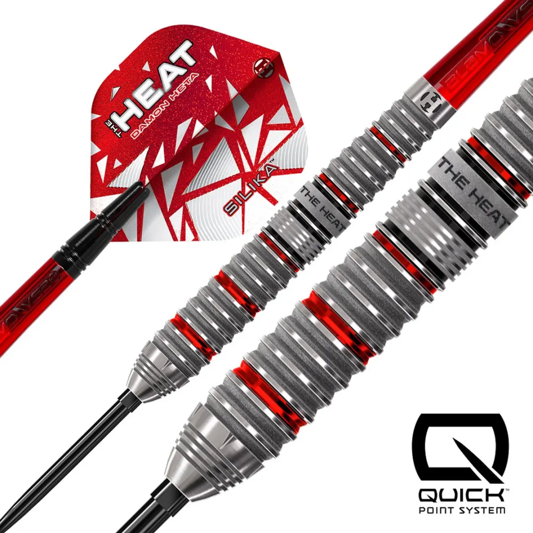 Harrows Damon Heta Series 4 Darts 21g - 3 Stuks - Zilver/Rood