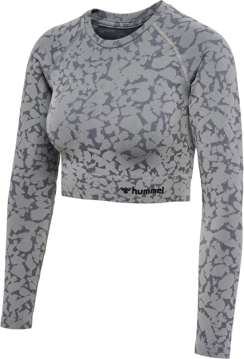 Hummel Hmlmt Pi Seamless Crop T-shirt L/S - XS - Grijs