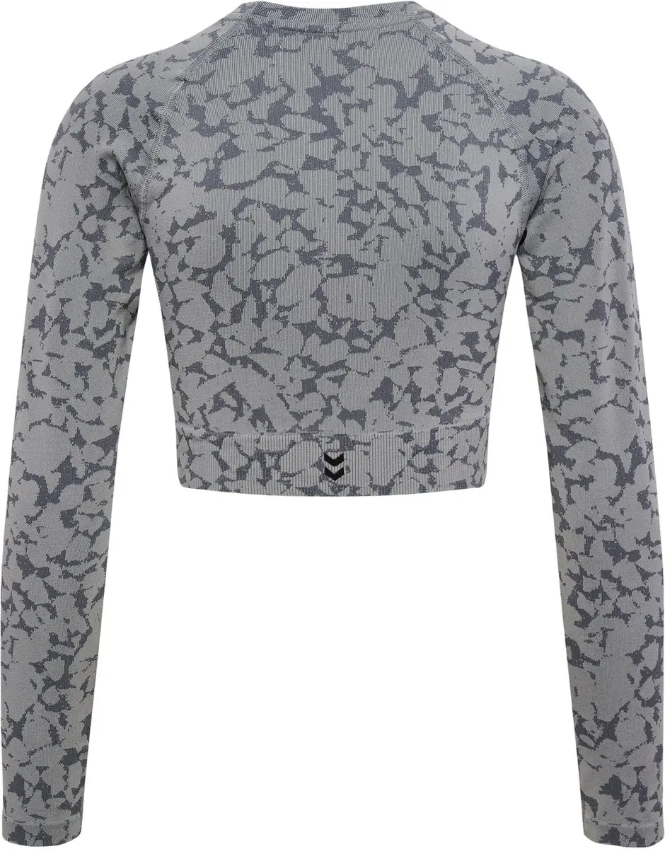 Hummel Hmlmt Pi Seamless Crop T-shirt L/S - XS - Grijs