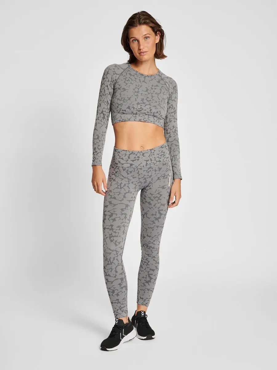 Hummel Hmlmt Pi Seamless Crop T-shirt L/S - XS - Grijs - afbeelding 6 van 6