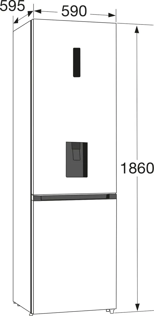 ETNA KCV286WRVS- Vrijstaande Koel-vriescombinatie - 186 cm - RVS - Waterdispenser - No Frost