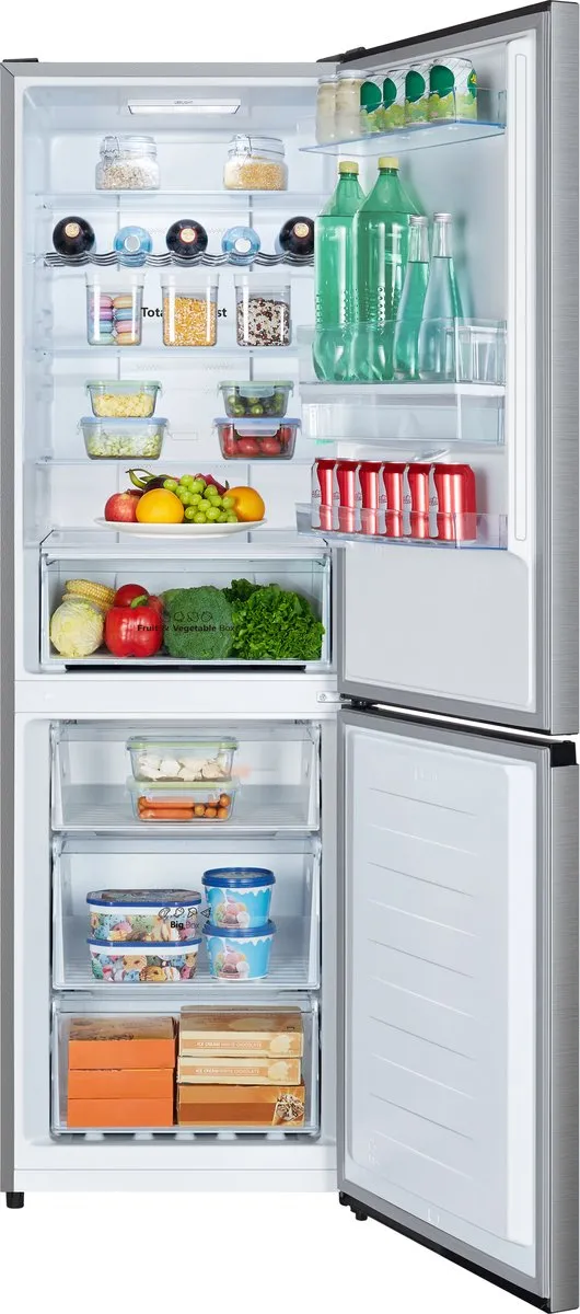ETNA KCV286WRVS- Vrijstaande Koel-vriescombinatie - 186 cm - RVS - Waterdispenser - No Frost