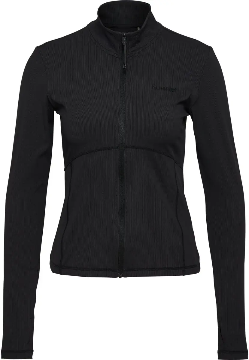 Hummel HMLPRIMA W Rib Zip Blouse - XL - Zwart