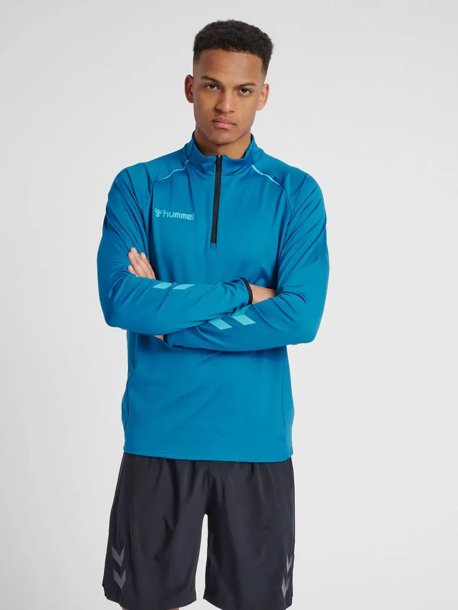Hummel Hmlauthentic Pro Half Zip Sweatshirt - Blauw S