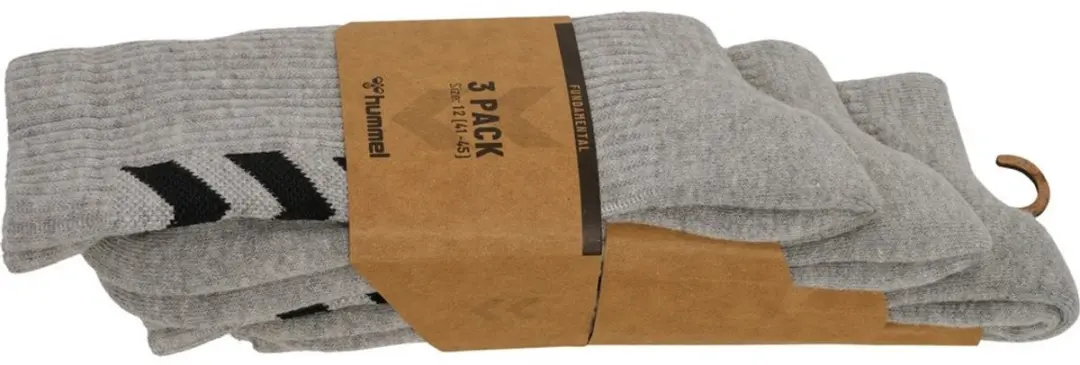 Hummel Fundamental Sokken 022140 - 3 Stuks - Maat 41-45 Grijs