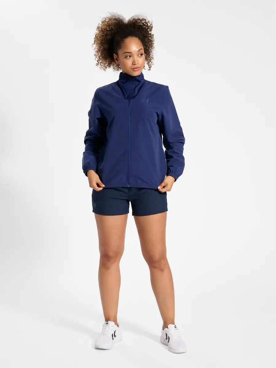 Hummel Hmlcourt Woven Jacket Woman 219156 Dames Trainingsjack - L - Blauw - afbeelding 6 van 6