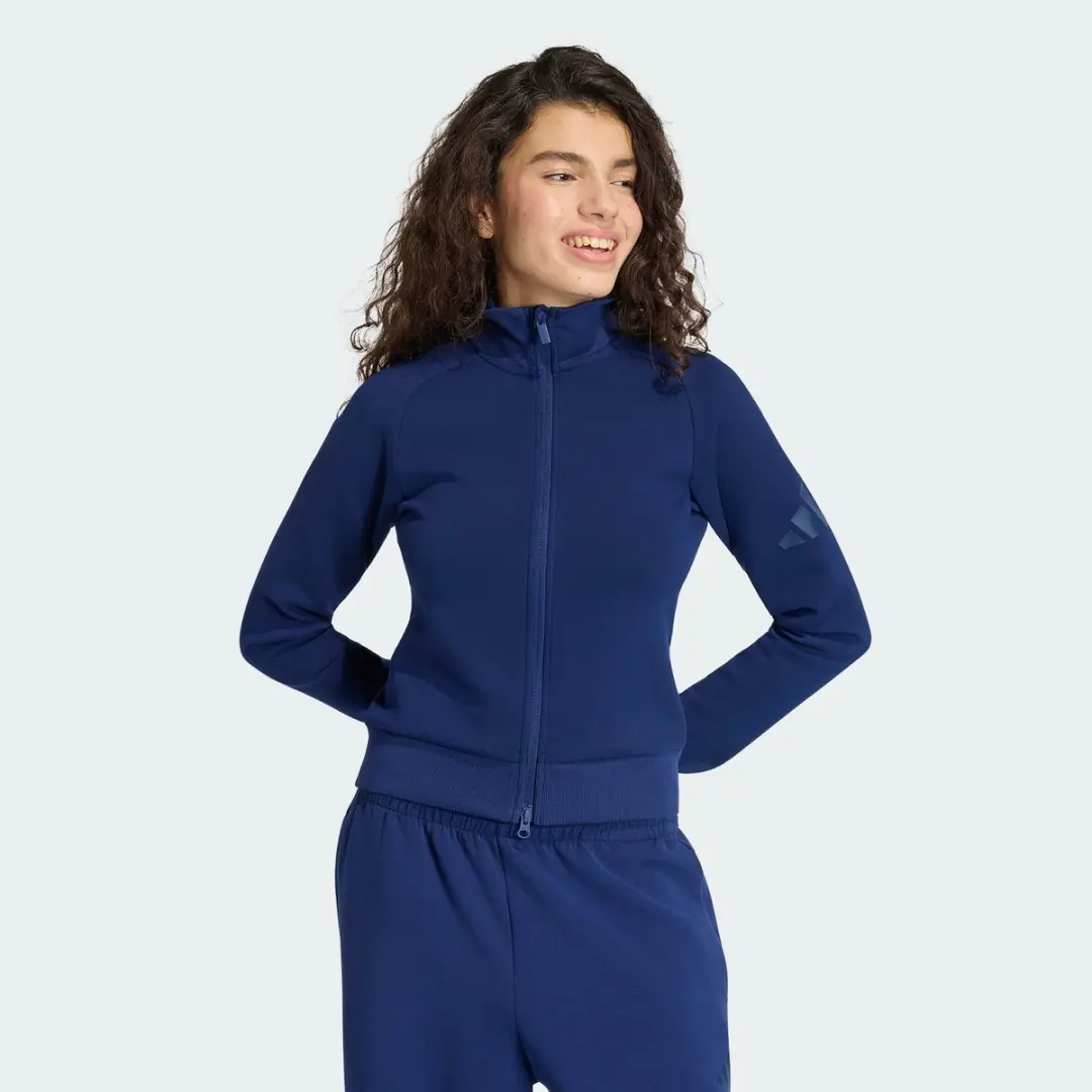 Adidas Sportswear Soft Lux Slim-Fit Sportjack KR5291 - Blauw XXS