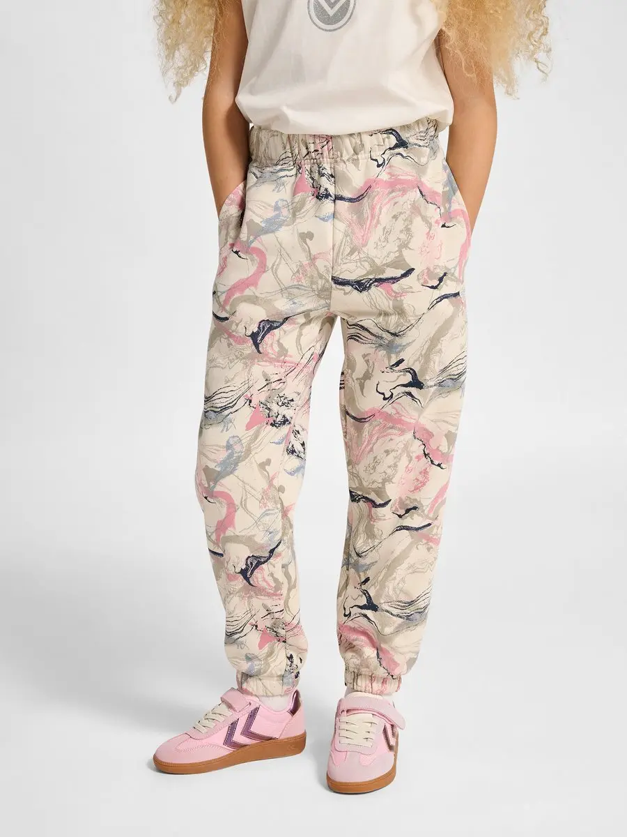 Hummel HMLJR Loose AOP Adj Waist Pants - Zilverberk