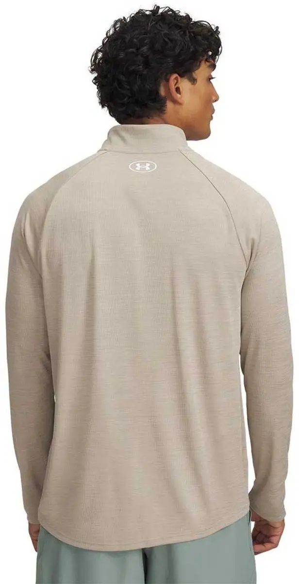 Under Armour UA Tech Textured 1/2 Zip Heren Sportshirt - City Khaki