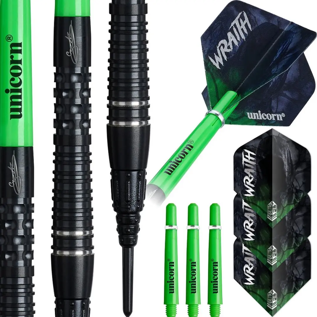 Unicorn Wraith Gary Anderson Phase 6 Darts 90% - 3 Stuks - Groen/Zwart