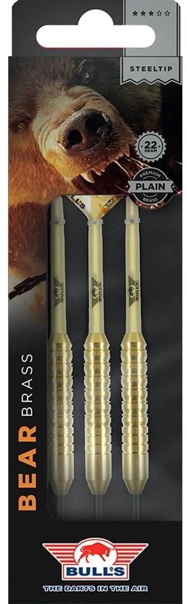 Bull's Brass Bear Dartpijlen 22g - Goud - 3 Stuks
