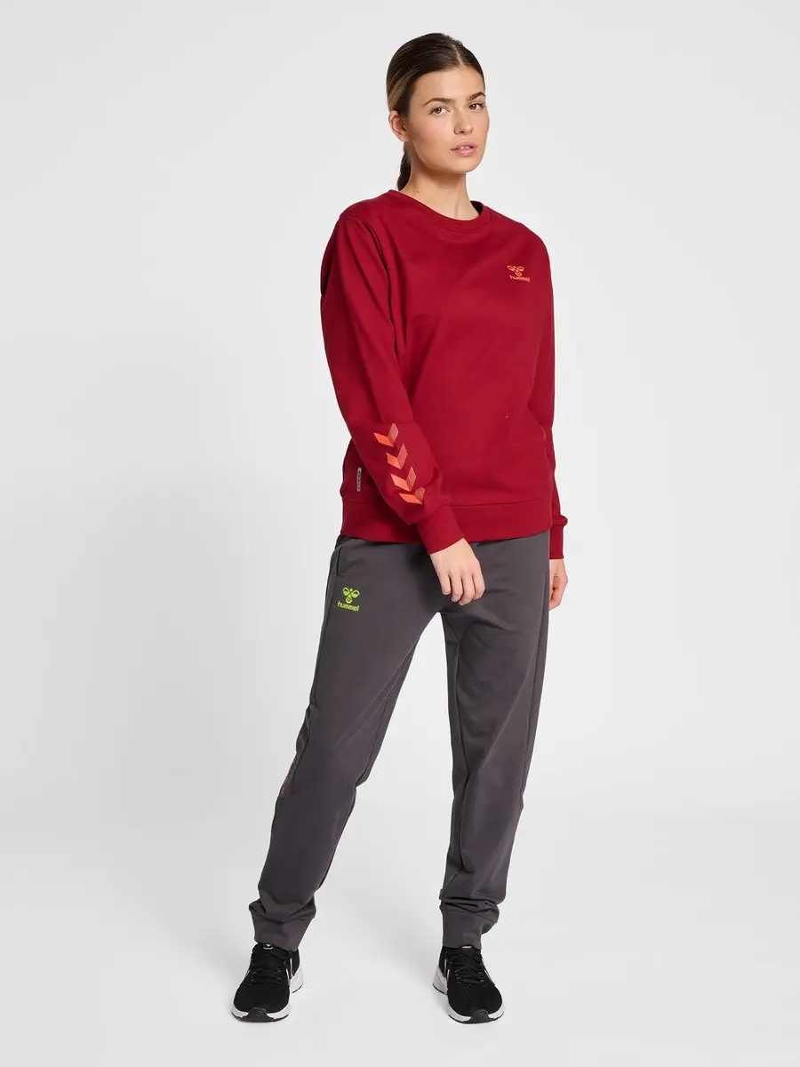 Hummel Hmloffgrid Cotton Pants Dames Joggingbroek - S - Grijs - afbeelding 6 van 6