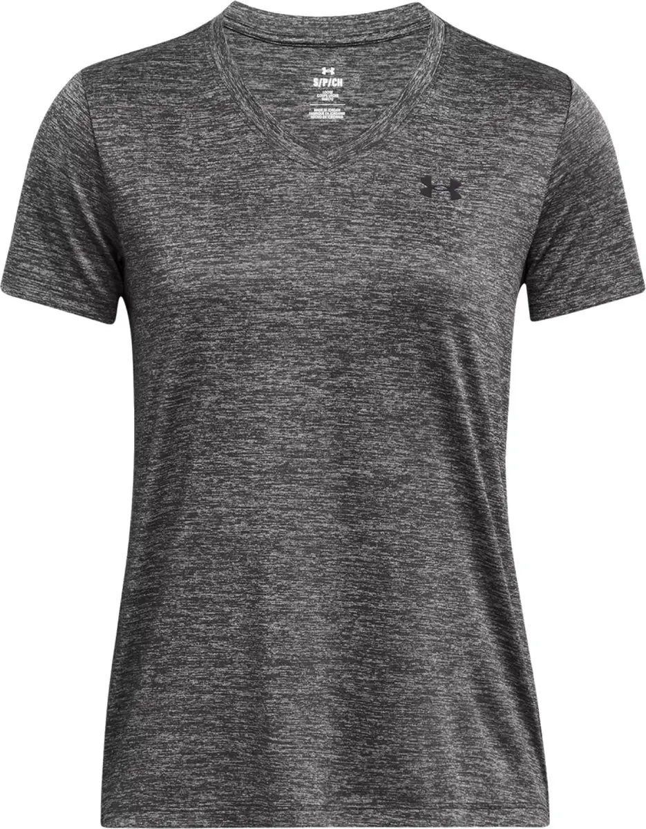 Under Armour Tech Twist V-Neck Sportshirt Dames - Grijs L