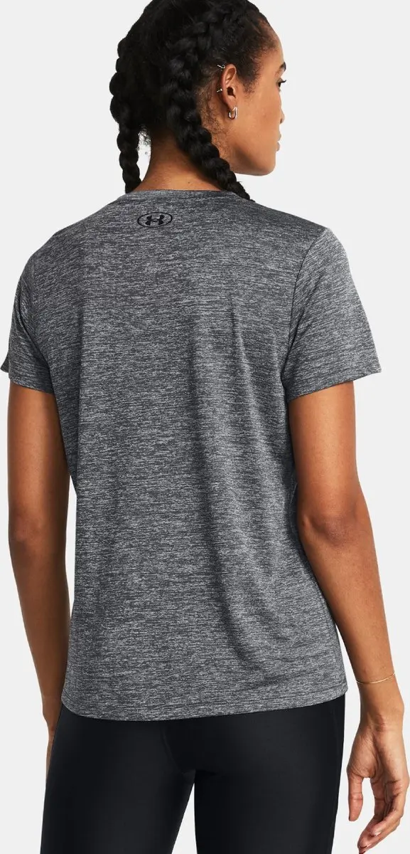 Under Armour Tech Twist V-Neck Sportshirt Dames - Grijs L