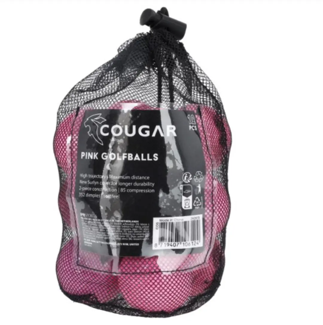 Cougar Golfballen Roze - 12 Stuks
