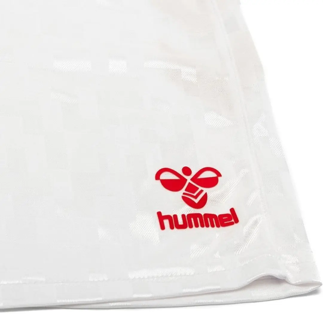 Hummel Denemarken 2024/25 Kinderjas 225010 - 8 jaar - Wit/Tango Rood