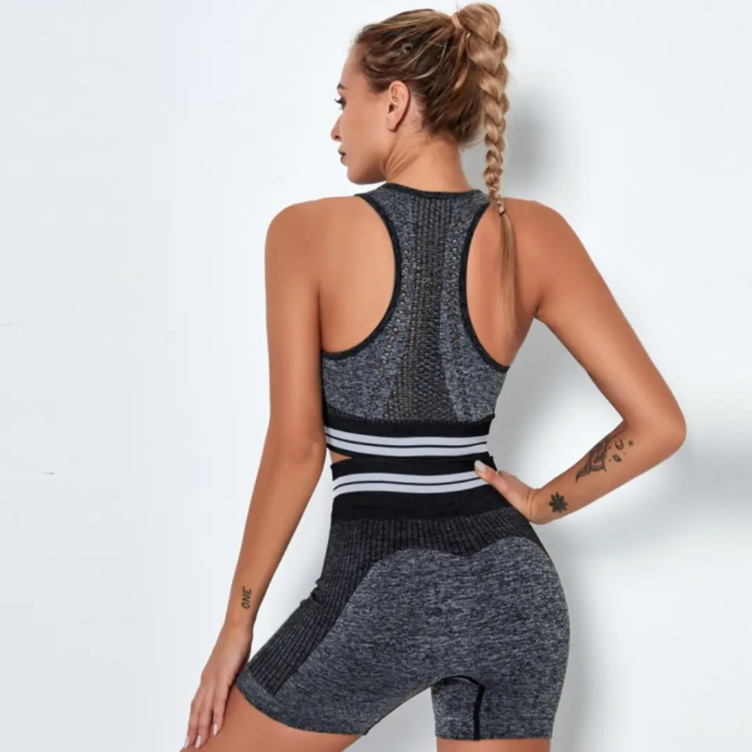Sapphire Sportkledingset Joga Top & Short XS - Donkergrijs