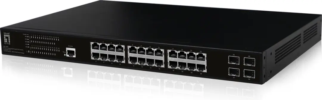 LevelOne GEP-2861 Managed Switch PoE - 24x Gigabit - 1U
