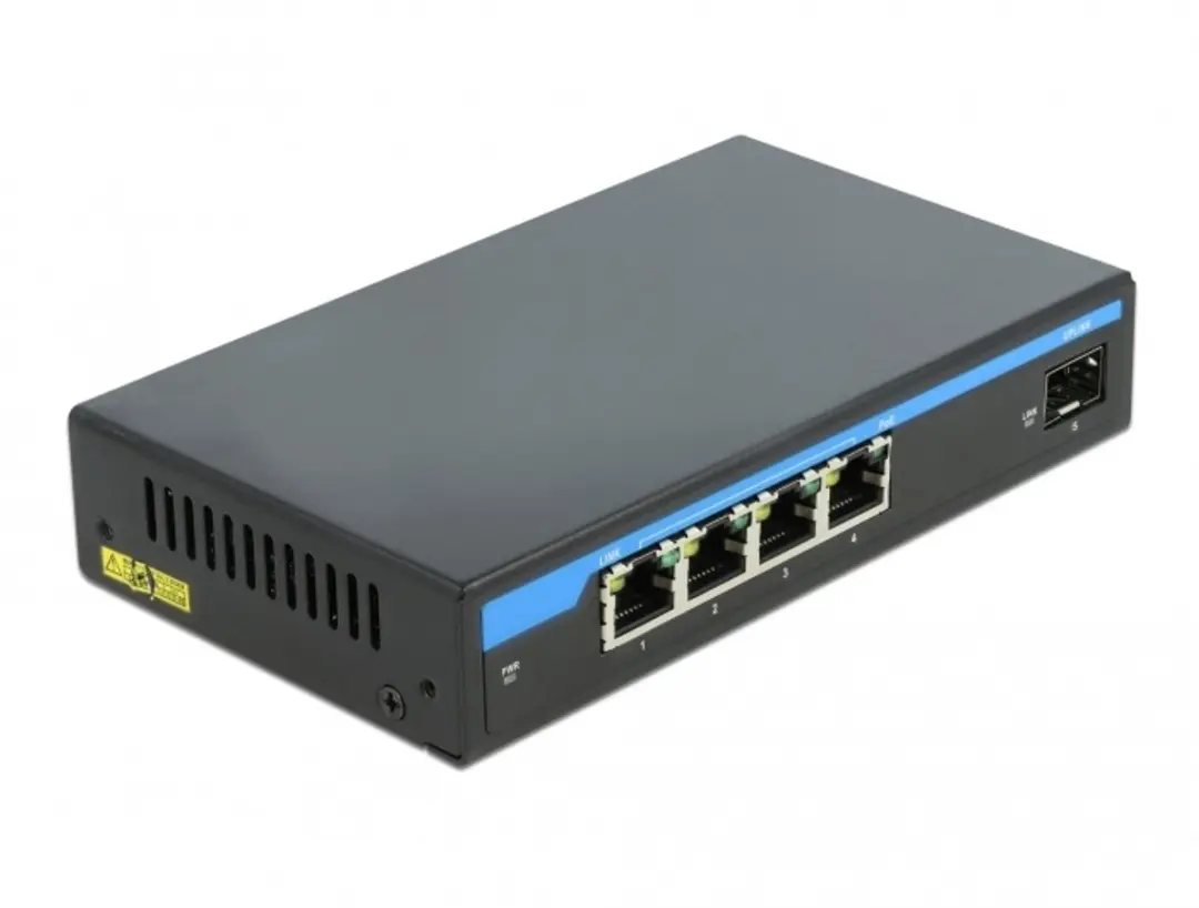 Delock 87765 Gigabit Ethernet Switch 4 PoE + 1 SFP