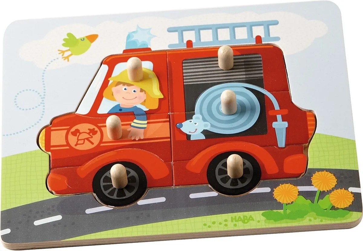 Haba Brandweer Inlegpuzzel 10 Stuks - Multicolor
