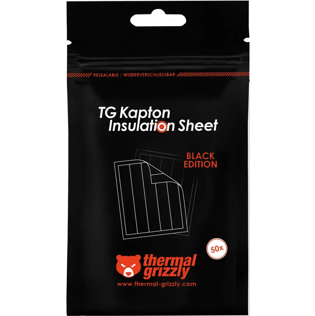 Thermal Grizzly TG-KIS-B-10-60-50 Kapton Isolatieplaat - Zwart