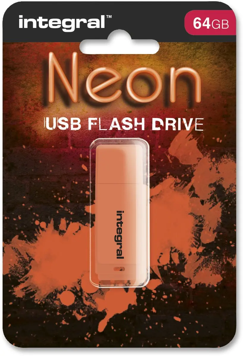 Integral INFD64GBNEONOR USB-stick 64GB - Oranje