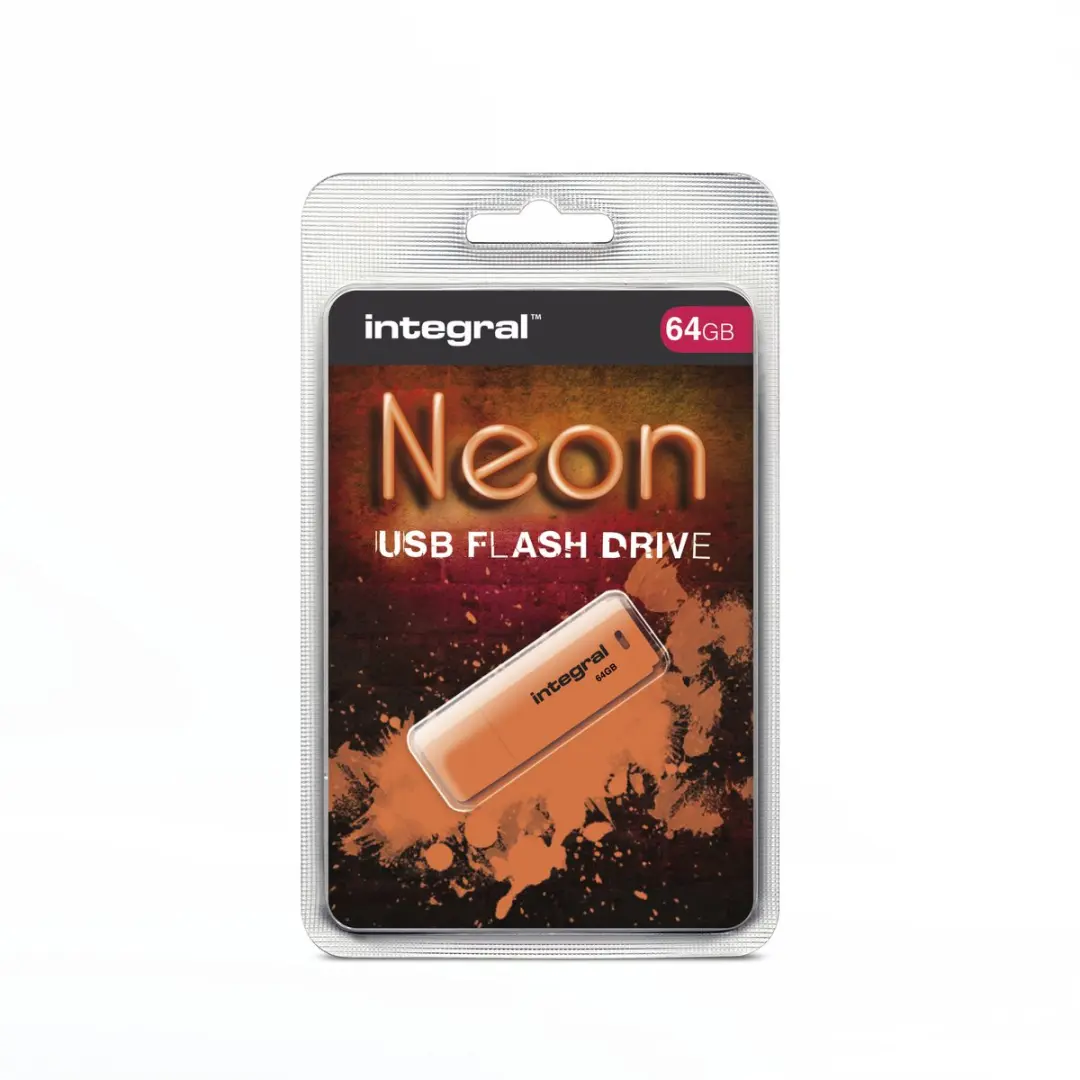 Integral INFD64GBNEONOR USB-stick 64GB - Oranje