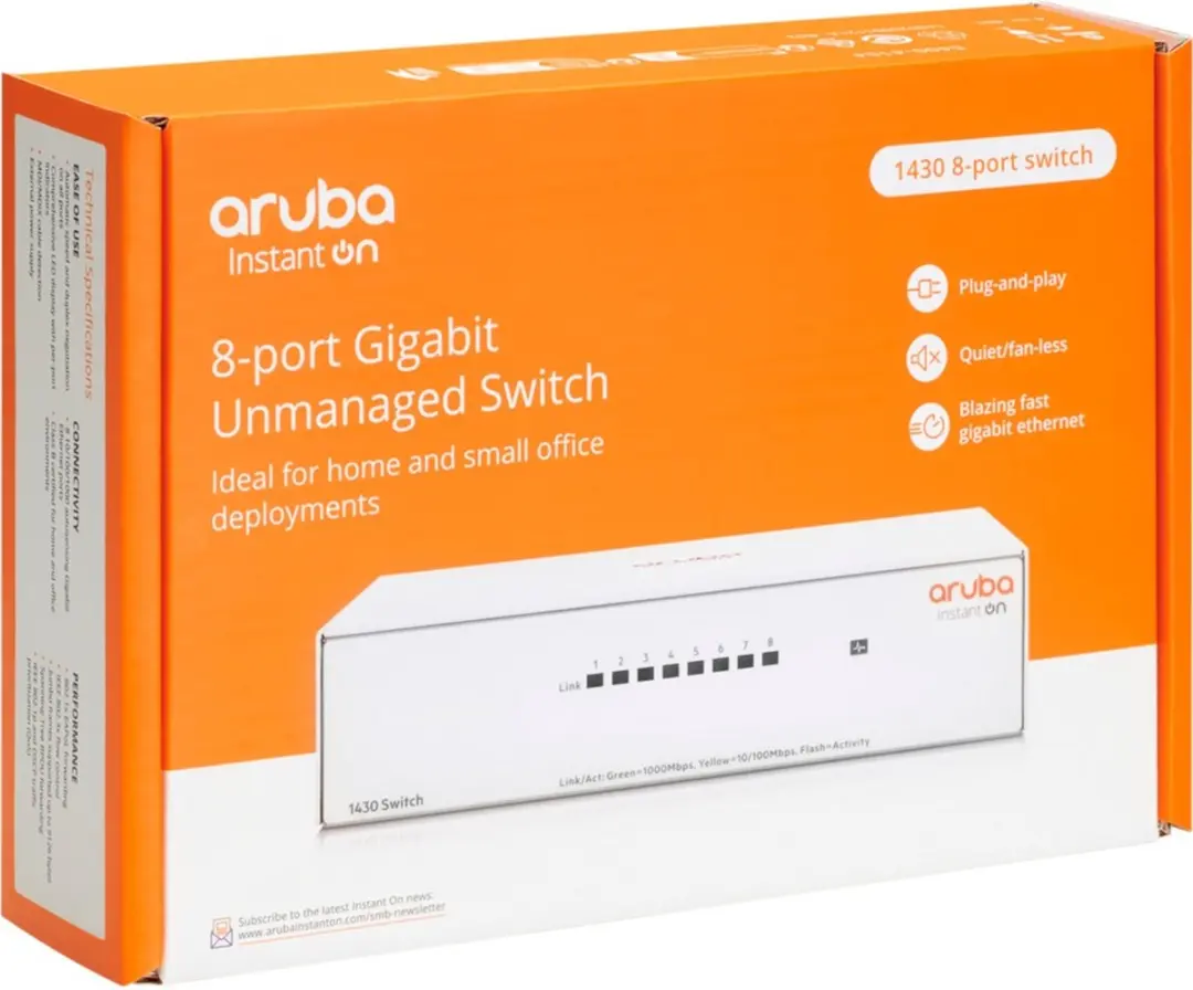 HPE Aruba 1430 8G Switch - Wit