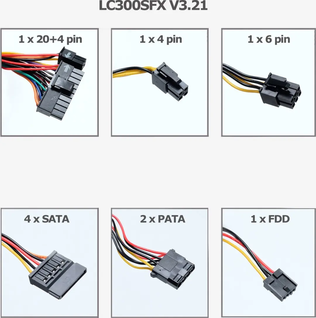 LC Power 300SFX V3.21 PC Voeding 300W - Grijs