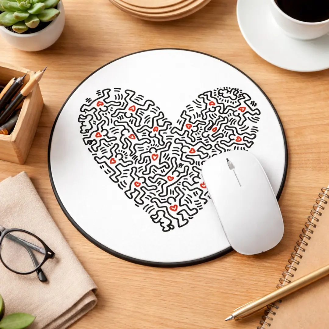 EMINENT Keith Haring Mousepad - Zwart/Rood/Wit