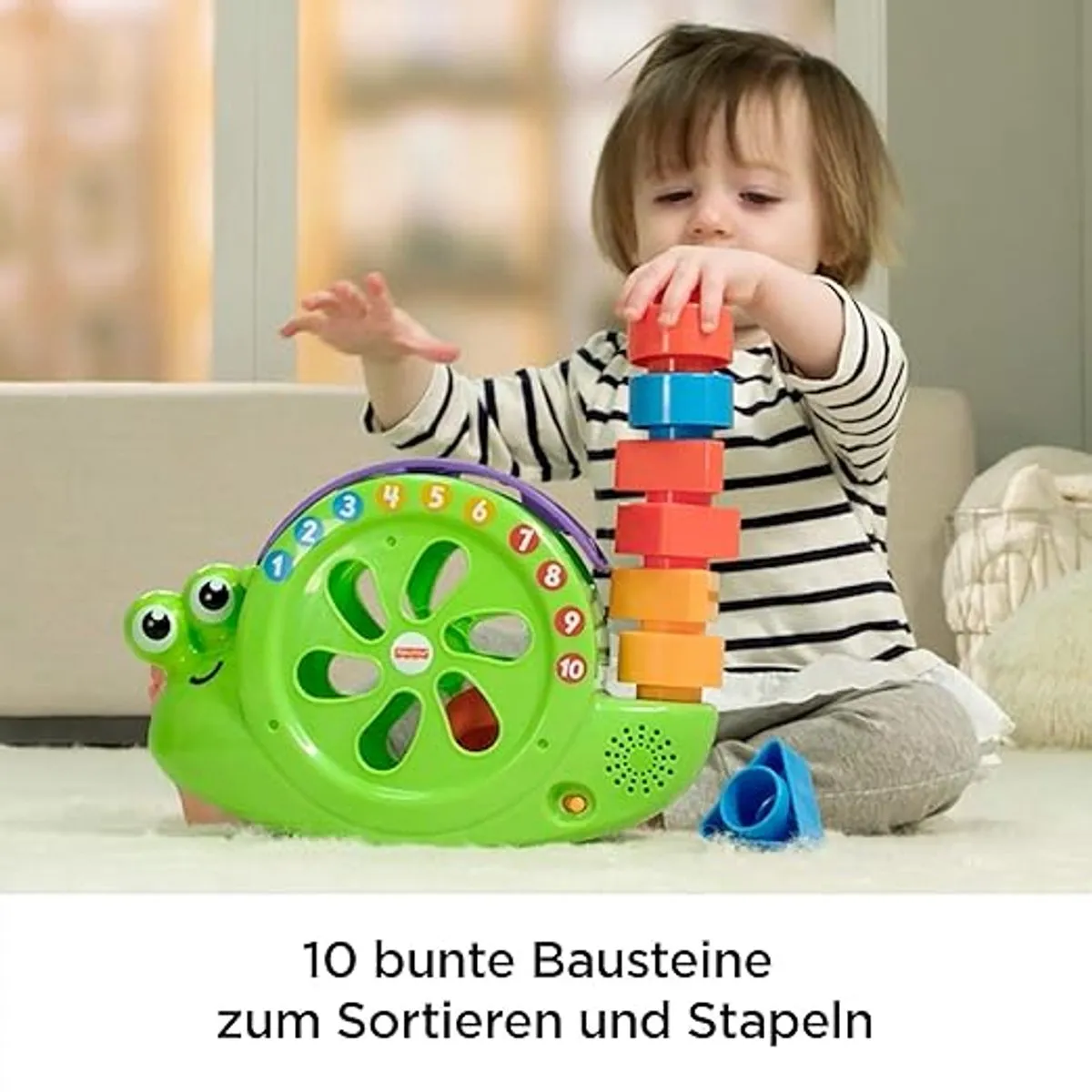 Fisher-Price Babys Musikschnecke - 10 Kleurrijke Blokken