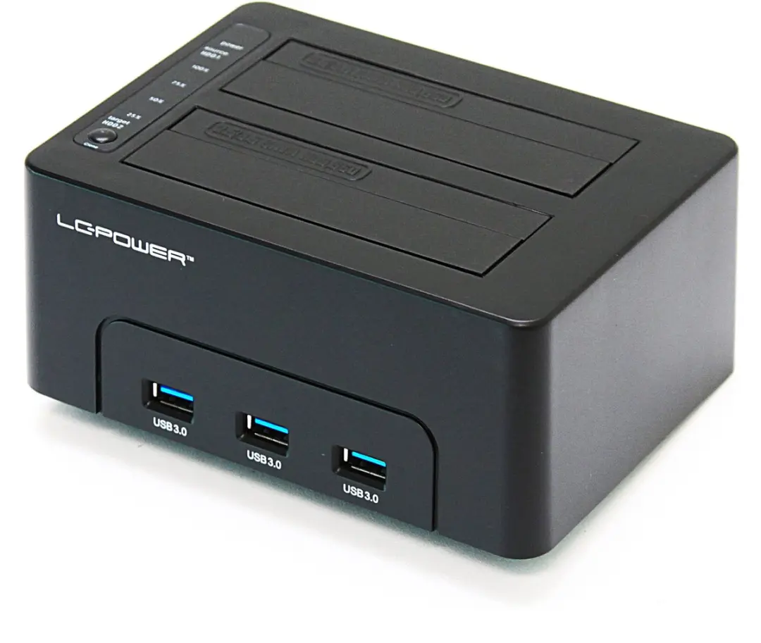 LC Power LC-DOCK-U3-HUB USB 3.0 Docking Station - Zwart