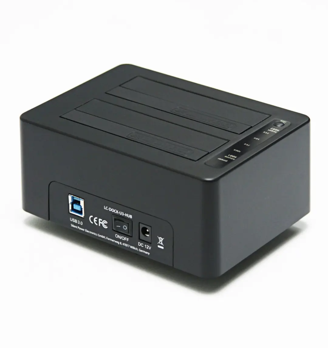 LC Power LC-DOCK-U3-HUB USB 3.0 Docking Station - Zwart