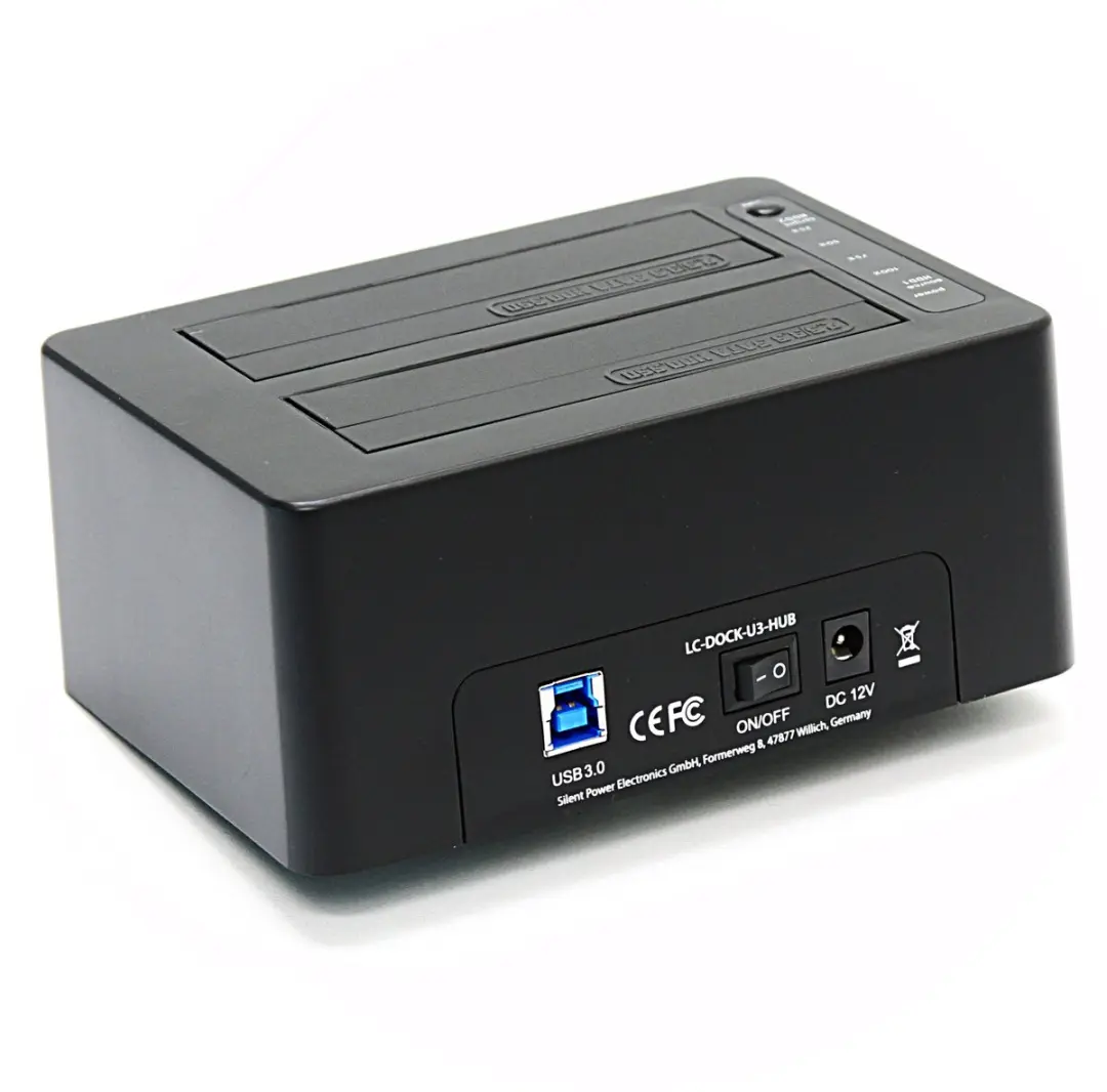 LC Power LC-DOCK-U3-HUB USB 3.0 Docking Station - Zwart