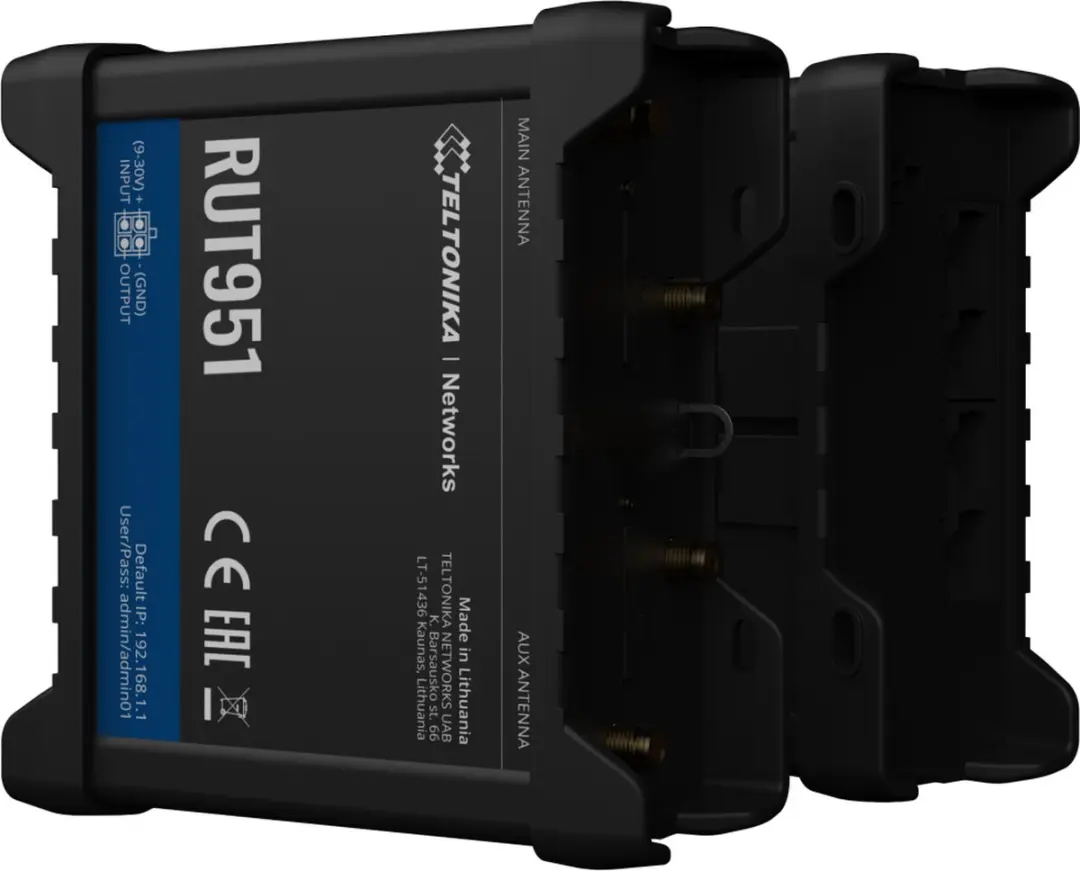 Teltonika RUT951 Industriële Router - 4x Ethernet - Dual SIM - Zwart