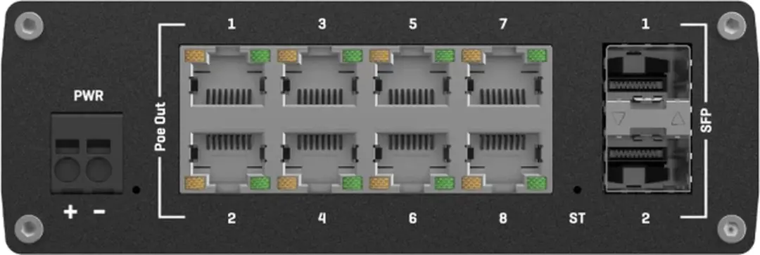 Teltonika TSW202 Managed Switch 8x PoE - 20 Gbps - Blauw