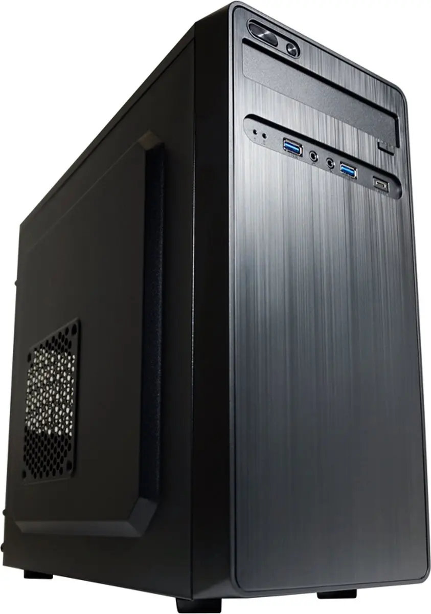 LC Power Micro-ATX Behuizing - 1x USB-C 2x USB3.0 - Zwart